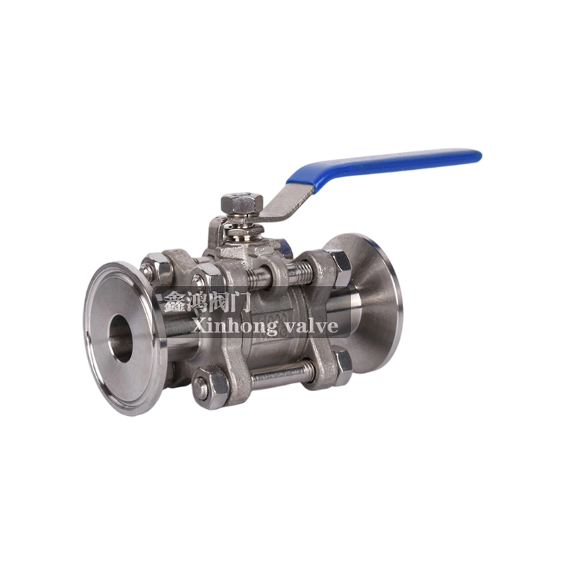 3 Piece/PC Quick-Install Manual Sanitary Clamp End Ball Valve
