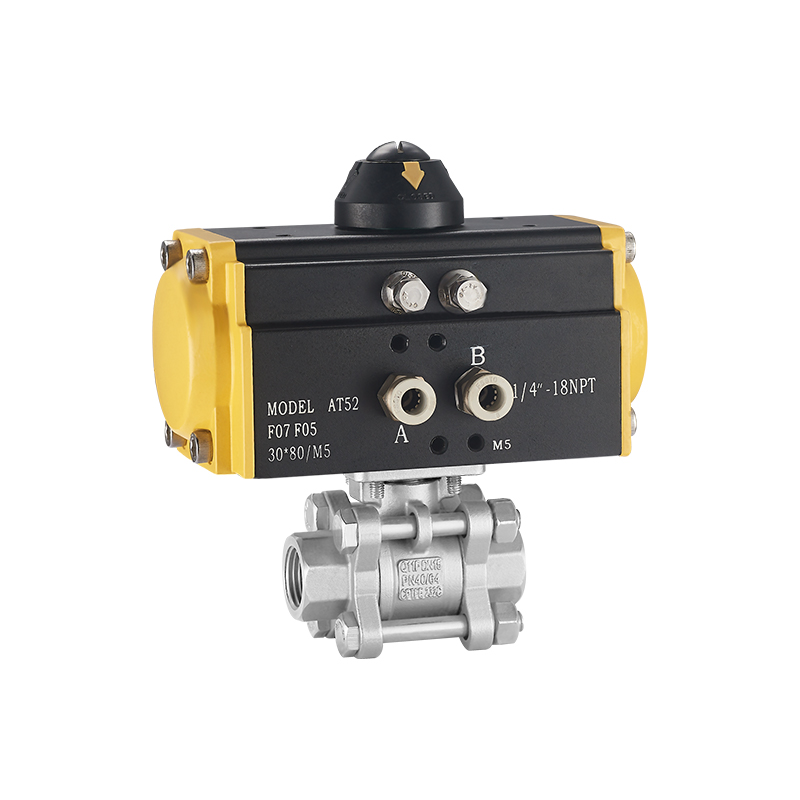 3 Piece/PC Stainless Steel Screw End Platform Ball Valve With Padmounting Pad