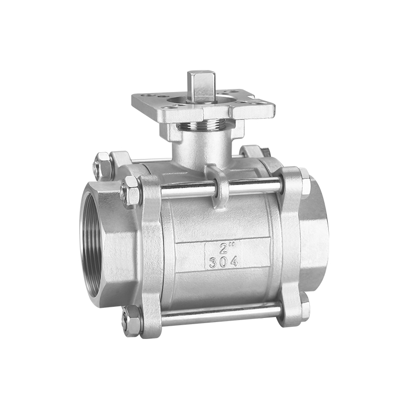 3 Piece/PC Stainless Steel Screw End Platform Ball Valve With Padmounting Pad