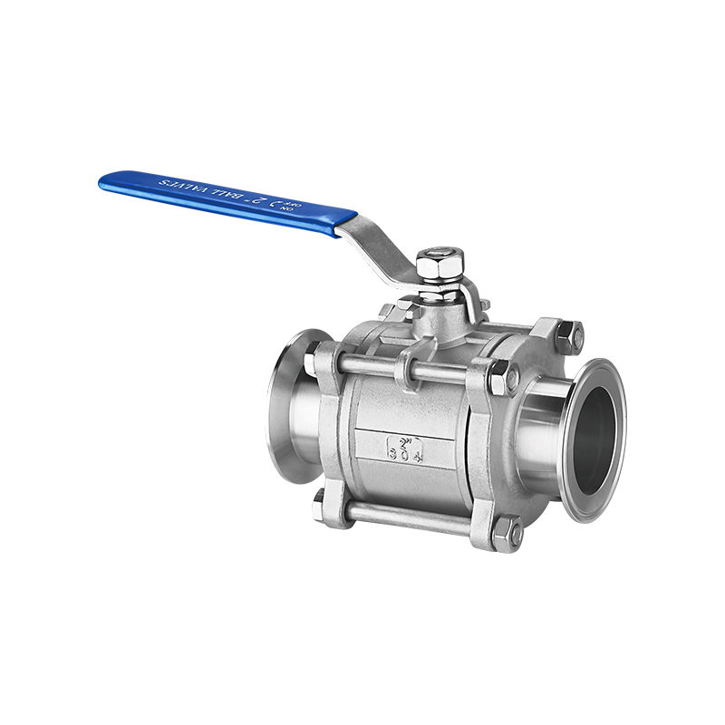 3 Piece/PC Quick-Install Manual Sanitary Clamp End Ball Valve