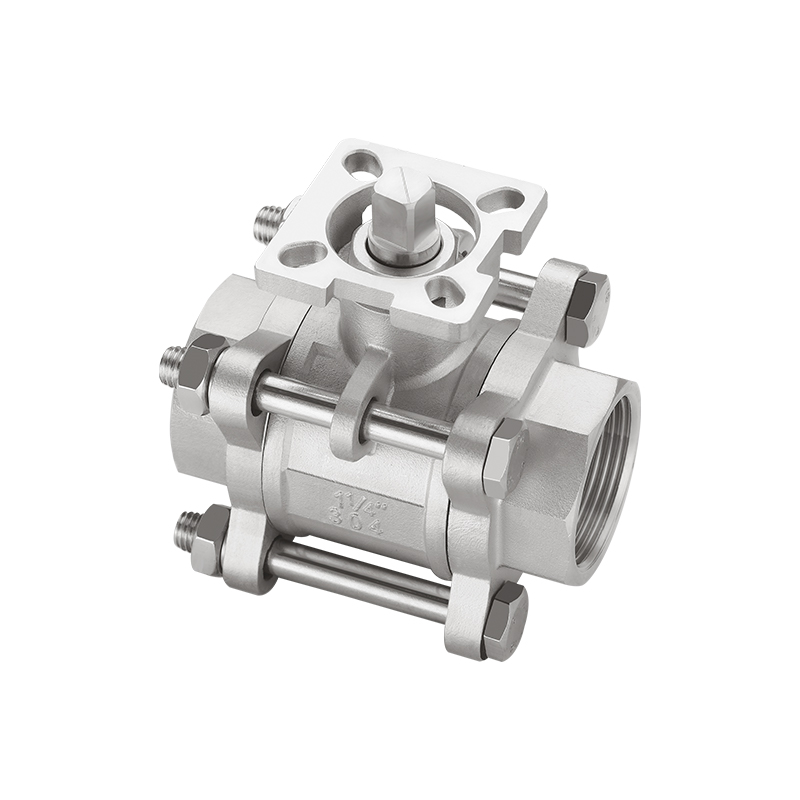3 Piece/PC Manual Stainless Steel Flange Ball Valve With ISO Mounting Pad